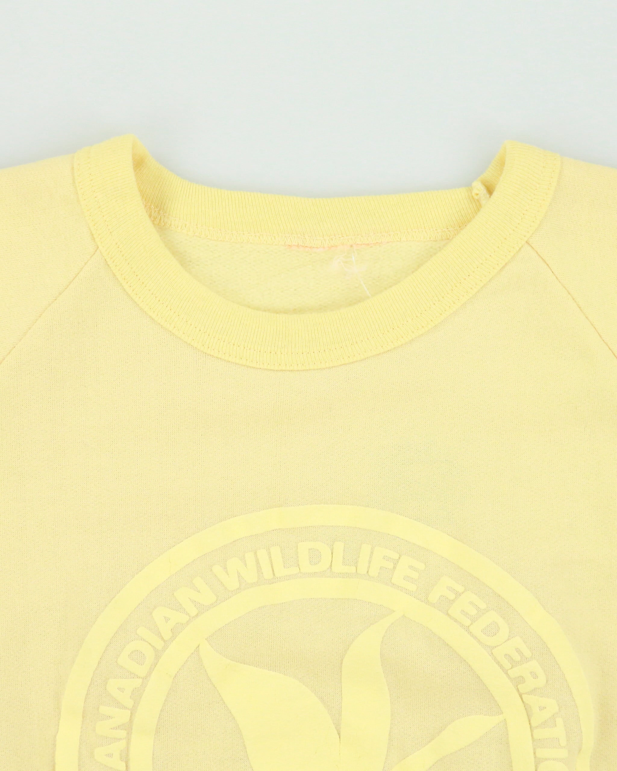 Vintage 1970s Canadian Wildlife Federation Puff Print Made In Canada Crewneck Sweatshirt - M