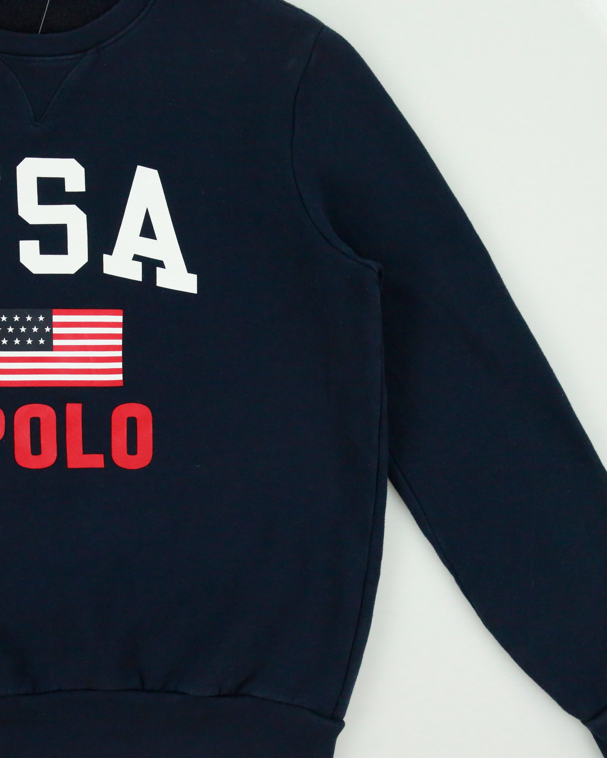 Vintage Polo Ralph Lauren USA Fleece Lined Crewneck Sweatshirt - L
