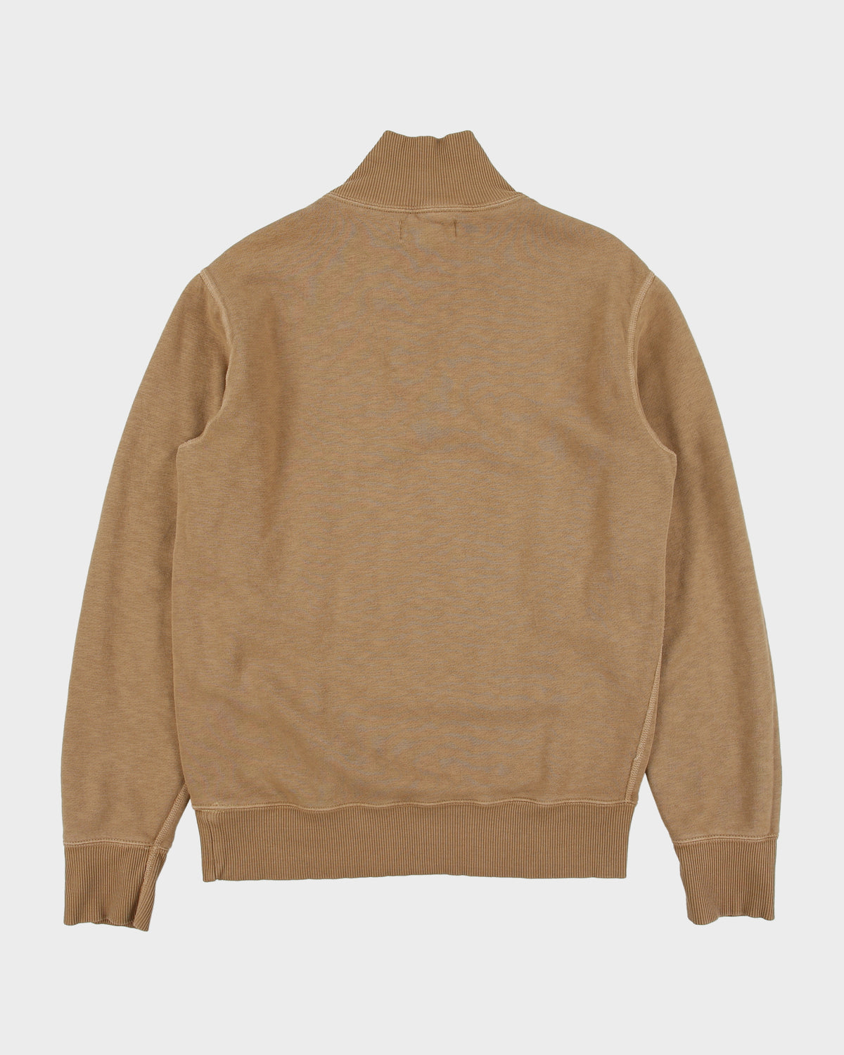 Vintage Y2K 00s Polo Ralph Lauren Tan Button Funnel Neck Sweatshirt - M