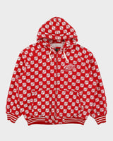 Vintage Y2K 00s G-III Carl Banks Detroit Red Wings NHL Ice Hockey Quilt Lined Zip-Up Hoodie - L