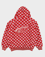 Vintage Y2K 00s G-III Carl Banks Detroit Red Wings NHL Ice Hockey Quilt Lined Zip-Up Hoodie - L