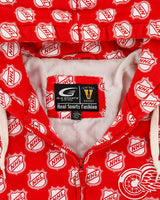 Vintage Y2K 00s G-III Carl Banks Detroit Red Wings NHL Ice Hockey Quilt Lined Zip-Up Hoodie - L