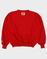 Vintage 1980s Starter Calgary Flames Embroidered NHL Crewneck Pocket Sweatshirt - XL