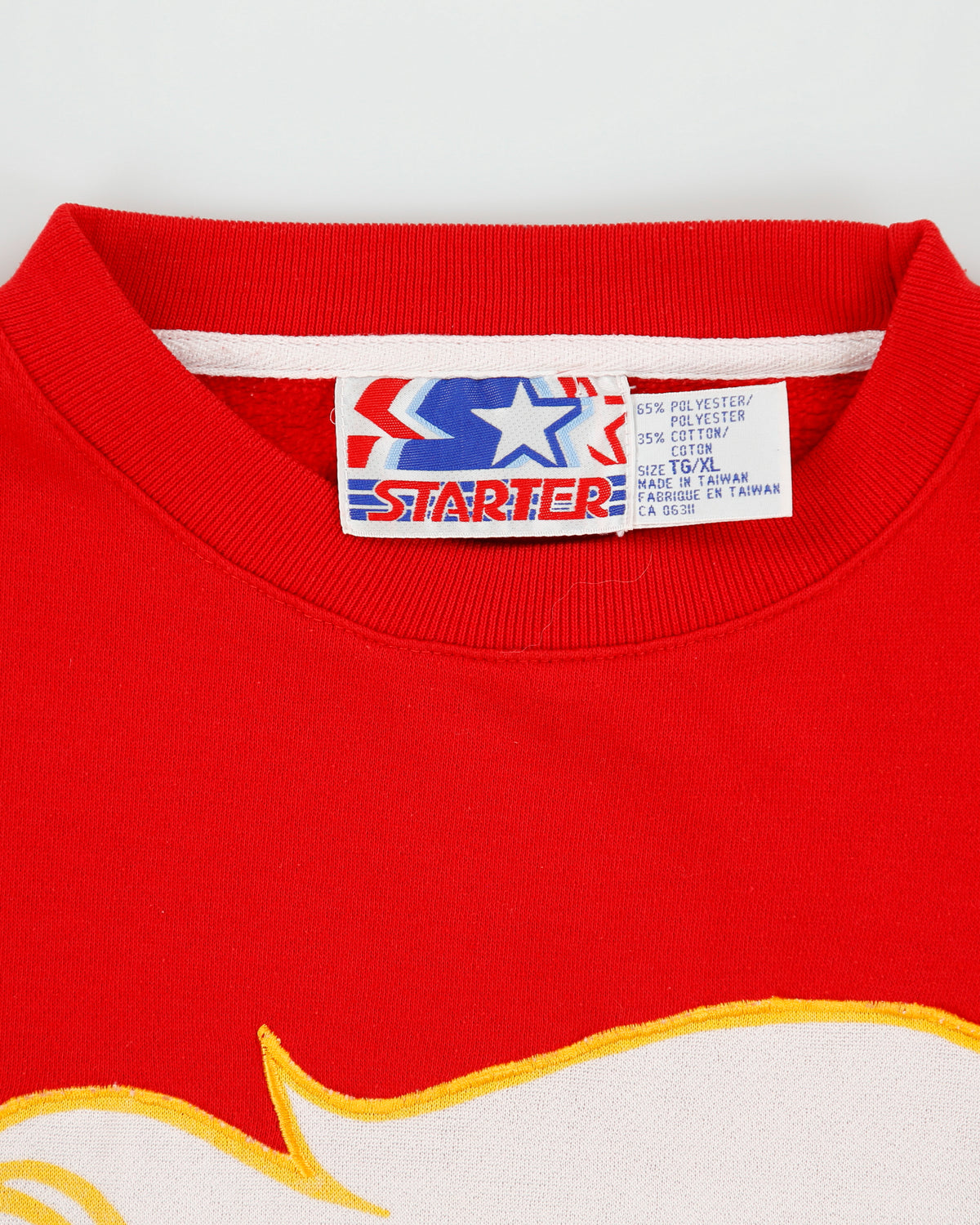 Vintage 1980s Starter Calgary Flames Embroidered NHL Crewneck Pocket Sweatshirt - XL
