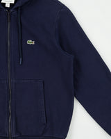 Lacoste Navy Heavyweight Fleece Lined Classic Fit Full-Zip Hoodie - M
