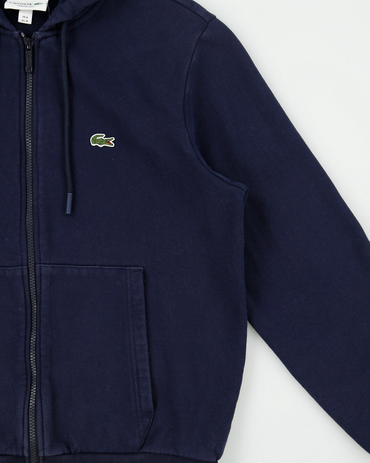 Lacoste Navy Heavyweight Fleece Lined Classic Fit Full-Zip Hoodie - M