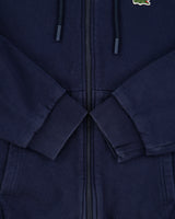 Lacoste Navy Heavyweight Fleece Lined Classic Fit Full-Zip Hoodie - M