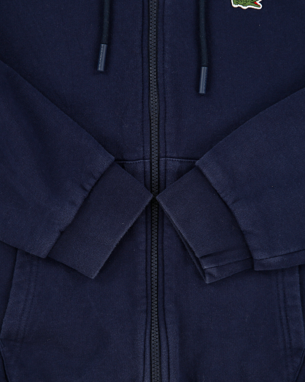Lacoste Navy Heavyweight Fleece Lined Classic Fit Full-Zip Hoodie - M