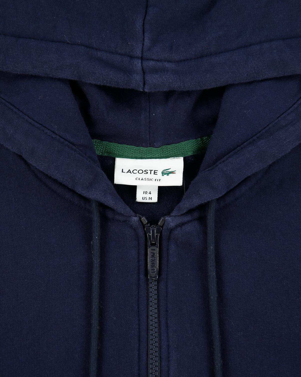 Lacoste Navy Heavyweight Fleece Lined Classic Fit Full-Zip Hoodie - M