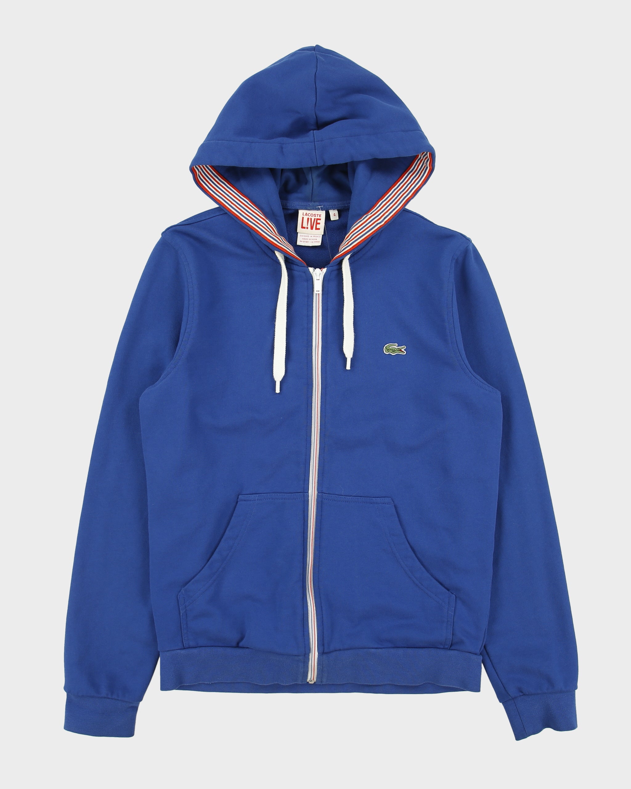 Vintage Lacoste L!VE Heavyweight France Detail Classic Pique Full-Zip Hoodie - M