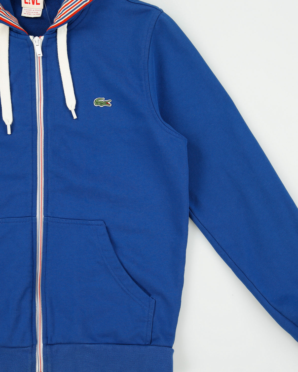 Vintage Lacoste L!VE Heavyweight France Detail Classic Pique Full-Zip Hoodie - M