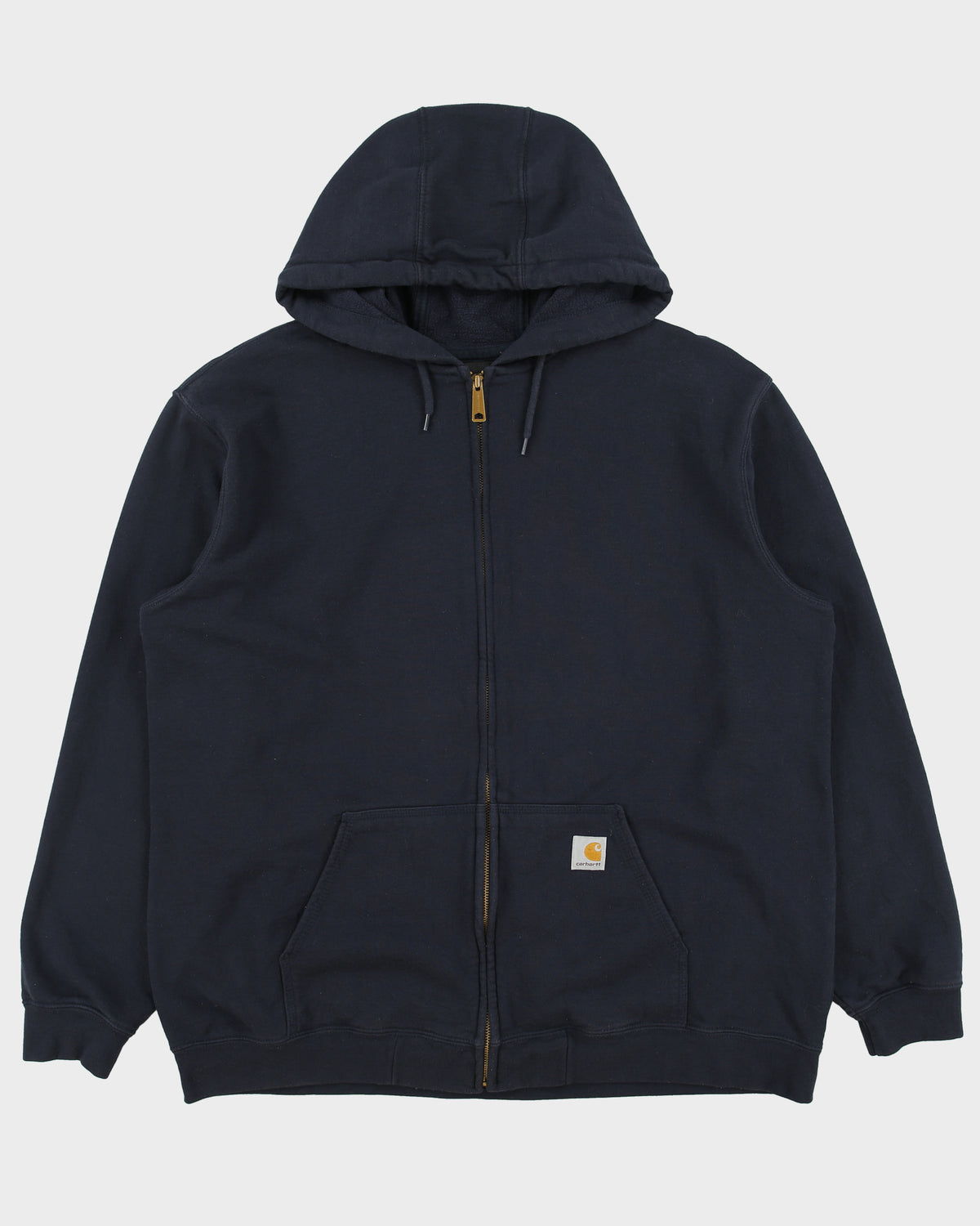 Vintage Carhartt Navy Midweight Fleece Lined Loose Fit Full-Zip Hoodie - XL