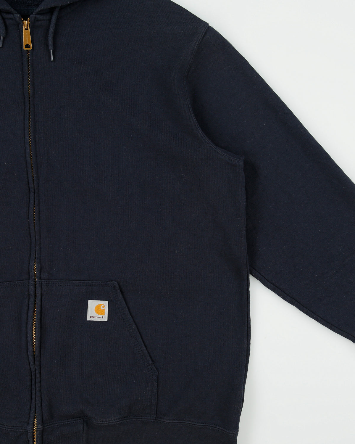 Vintage Carhartt Navy Midweight Fleece Lined Loose Fit Full-Zip Hoodie - XL