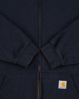 Vintage Carhartt Navy Midweight Fleece Lined Loose Fit Full-Zip Hoodie - XL