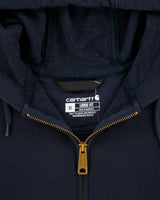 Vintage Carhartt Navy Midweight Fleece Lined Loose Fit Full-Zip Hoodie - XL