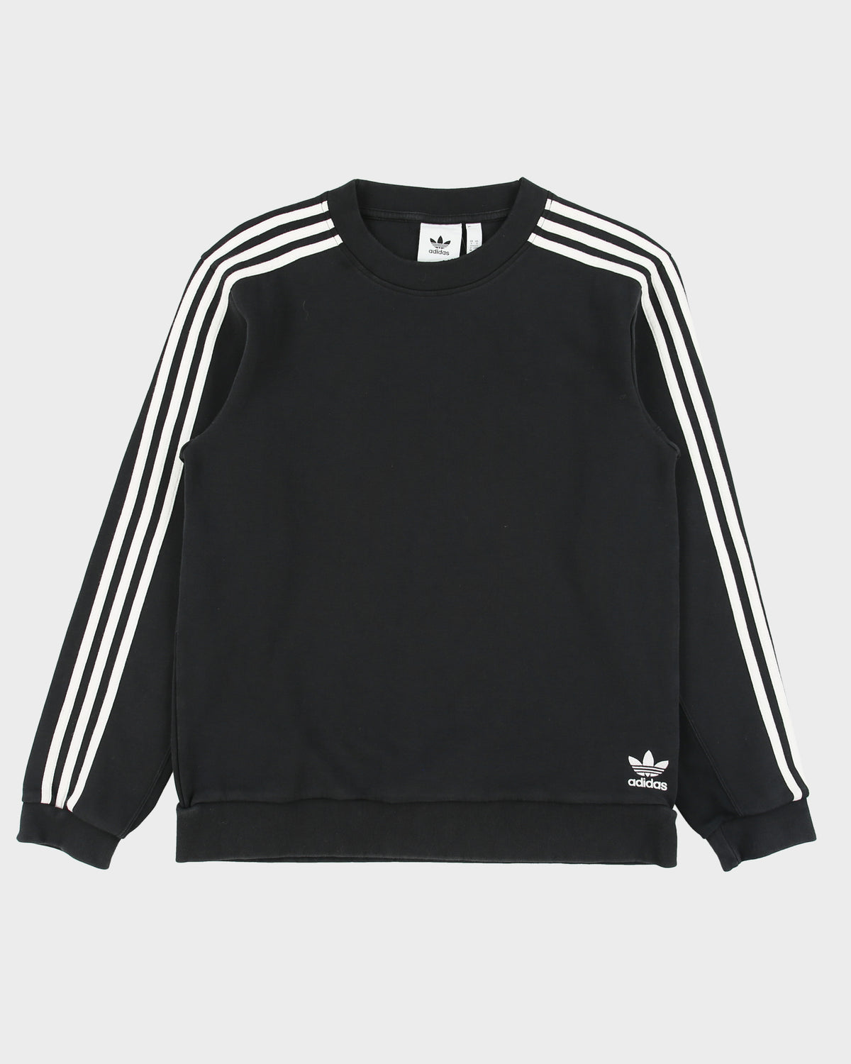 Vintage Adidas Originals Embroidered 3-Stripe Trefoil Crewneck Sweatshirt - S