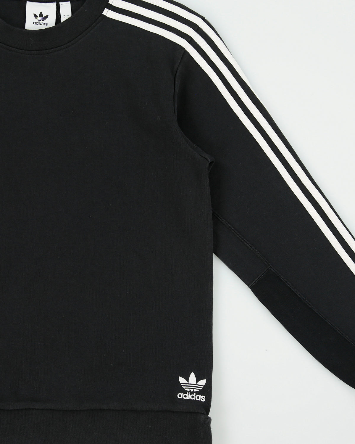 Vintage Adidas Originals Embroidered 3-Stripe Trefoil Crewneck Sweatshirt - S