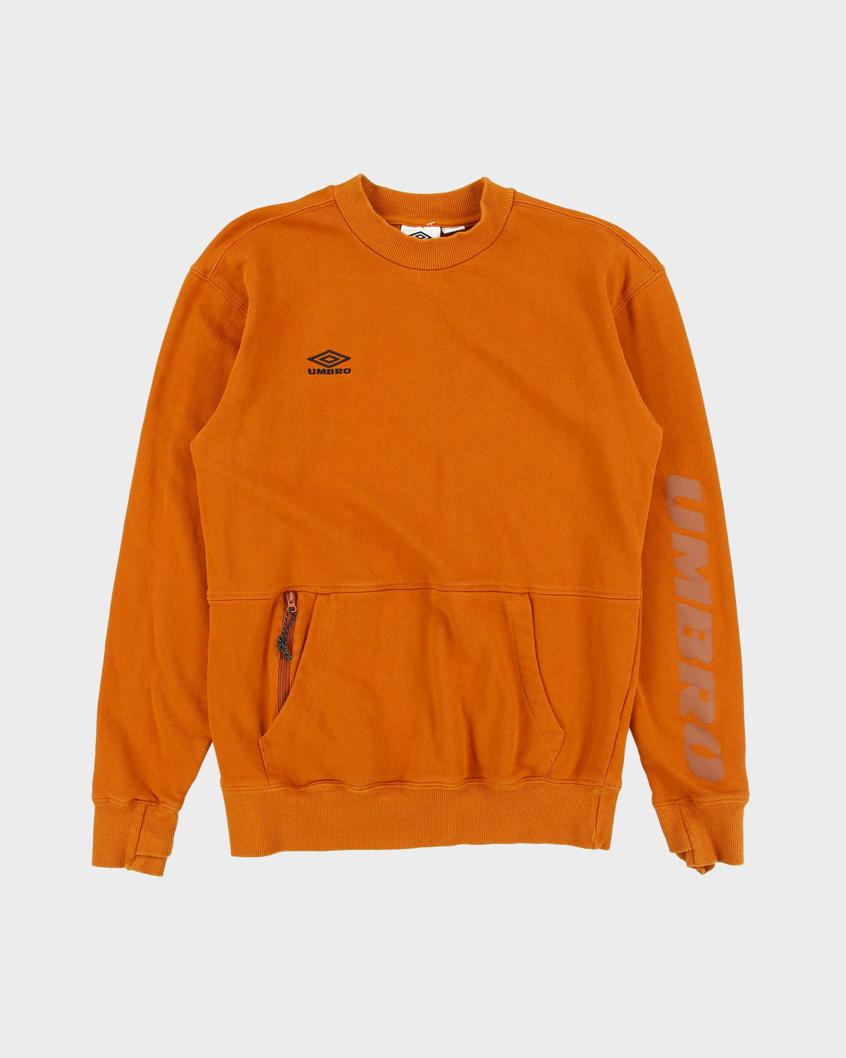 Vintage Umbro Tan Sleeve Logo Crewneck Pocket Sweatshirt - M
