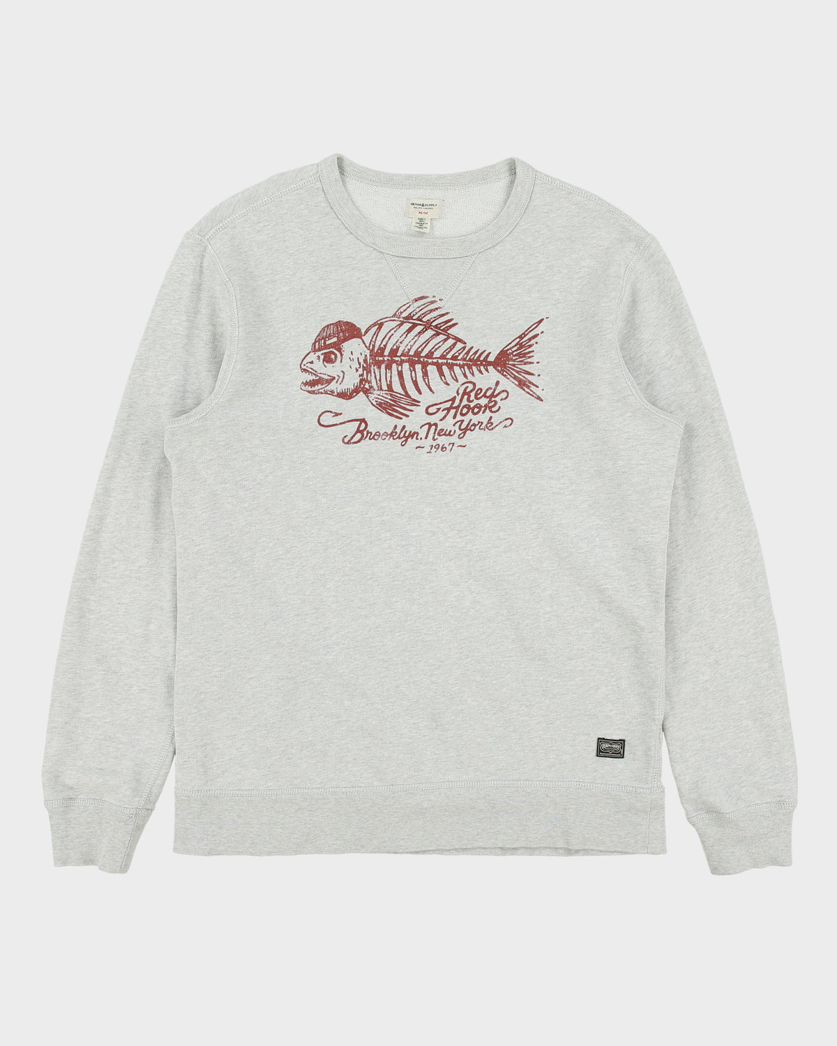 Vintage Ralph Lauren Denim &amp; Supply Marl Grey Reck Hook NY 1967 Crewneck Sweatshirt - M