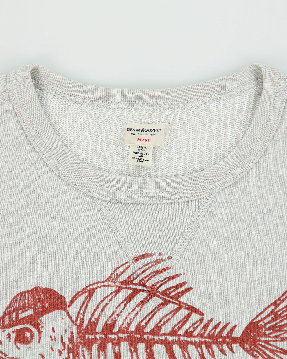 Vintage Ralph Lauren Denim &amp; Supply Marl Grey Reck Hook NY 1967 Crewneck Sweatshirt - M