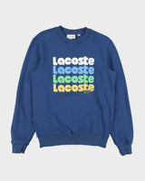 Vintage Lacoste Washed Marine Spell Out Classic Fit Crewneck Sweatshirt - S