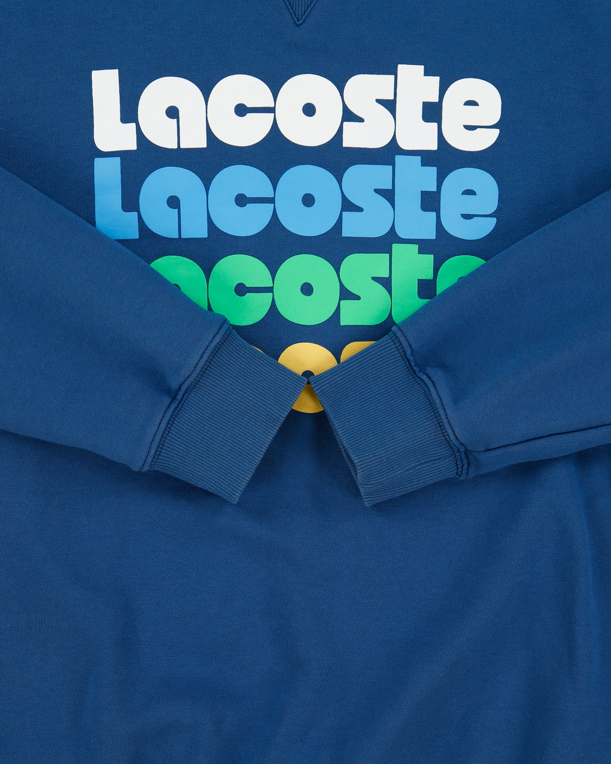 Vintage Lacoste Washed Marine Spell Out Classic Fit Crewneck Sweatshirt - S