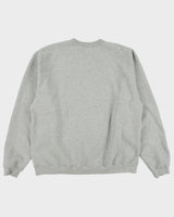Vintage 1990s Roots Athletics Marl Grey Fleeced Lined Made In America Crewneck Sweatshirt - XL