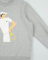 Vintage Lacoste x Rolland Garros Paris Marl Grey Heavyweight Crewneck Sweatshirt - XXL
