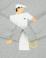 Vintage Lacoste x Rolland Garros Paris Marl Grey Heavyweight Crewneck Sweatshirt - XXL