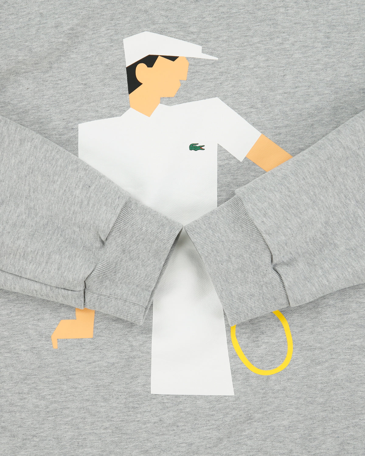 Vintage Lacoste x Rolland Garros Paris Marl Grey Heavyweight Crewneck Sweatshirt - XXL