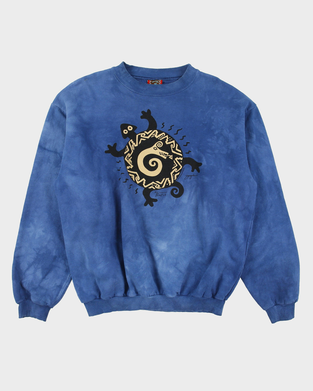 Vintage 1997 Dagoli Tie-Dye Millennium Turtle Made In America Crewneck Sweatshirt - M