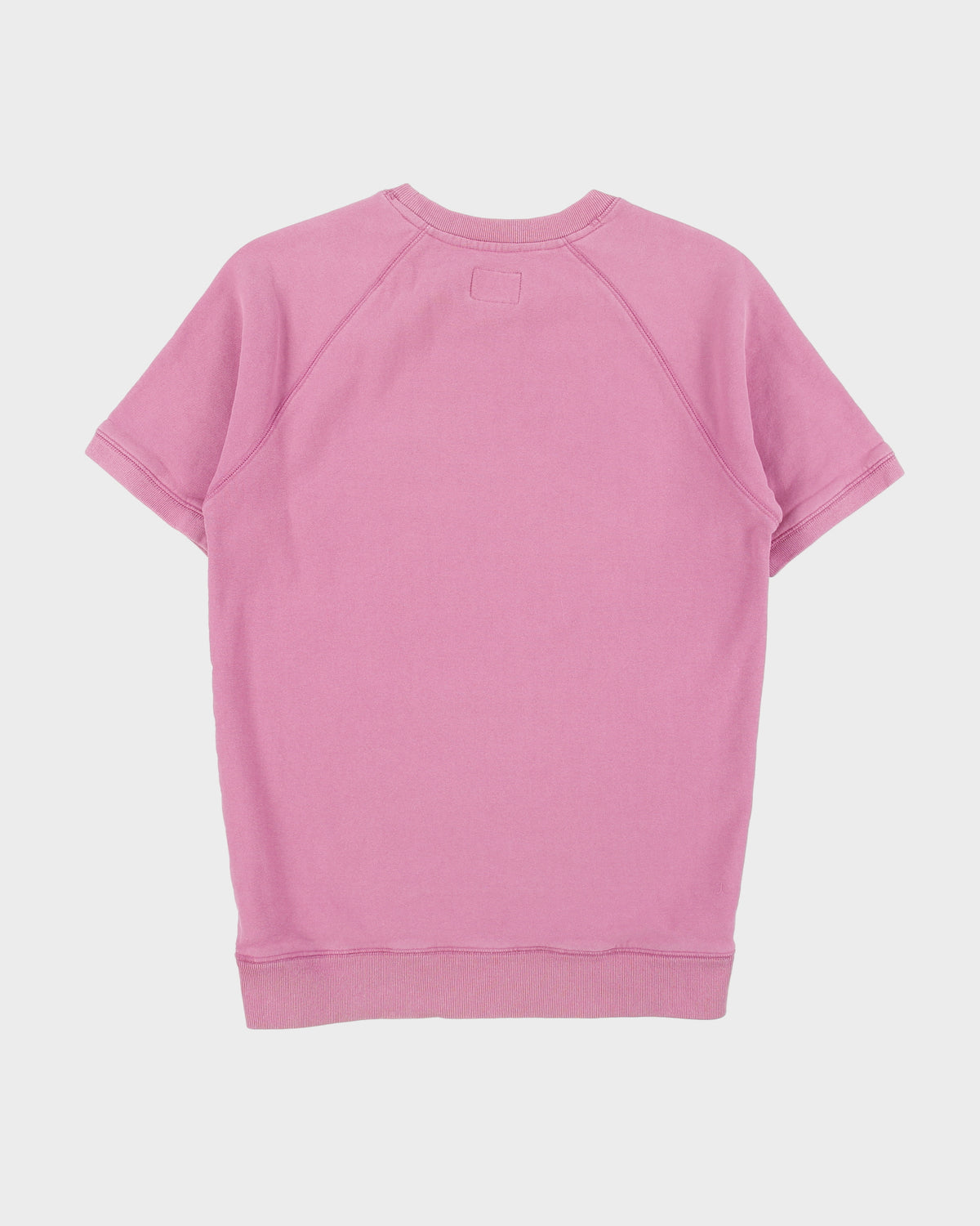Vintage Stussy Hot Pink Embroidered Stock Logo Short Sleeve Crewneck Sweatshirt - S