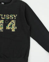 Vintage Stussy N°4 Duck Camo Made In USA Crewneck Sweatshirt - L