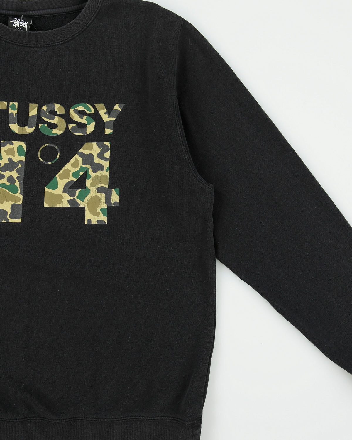 Vintage Stussy N°4 Duck Camo Made In USA Crewneck Sweatshirt - L