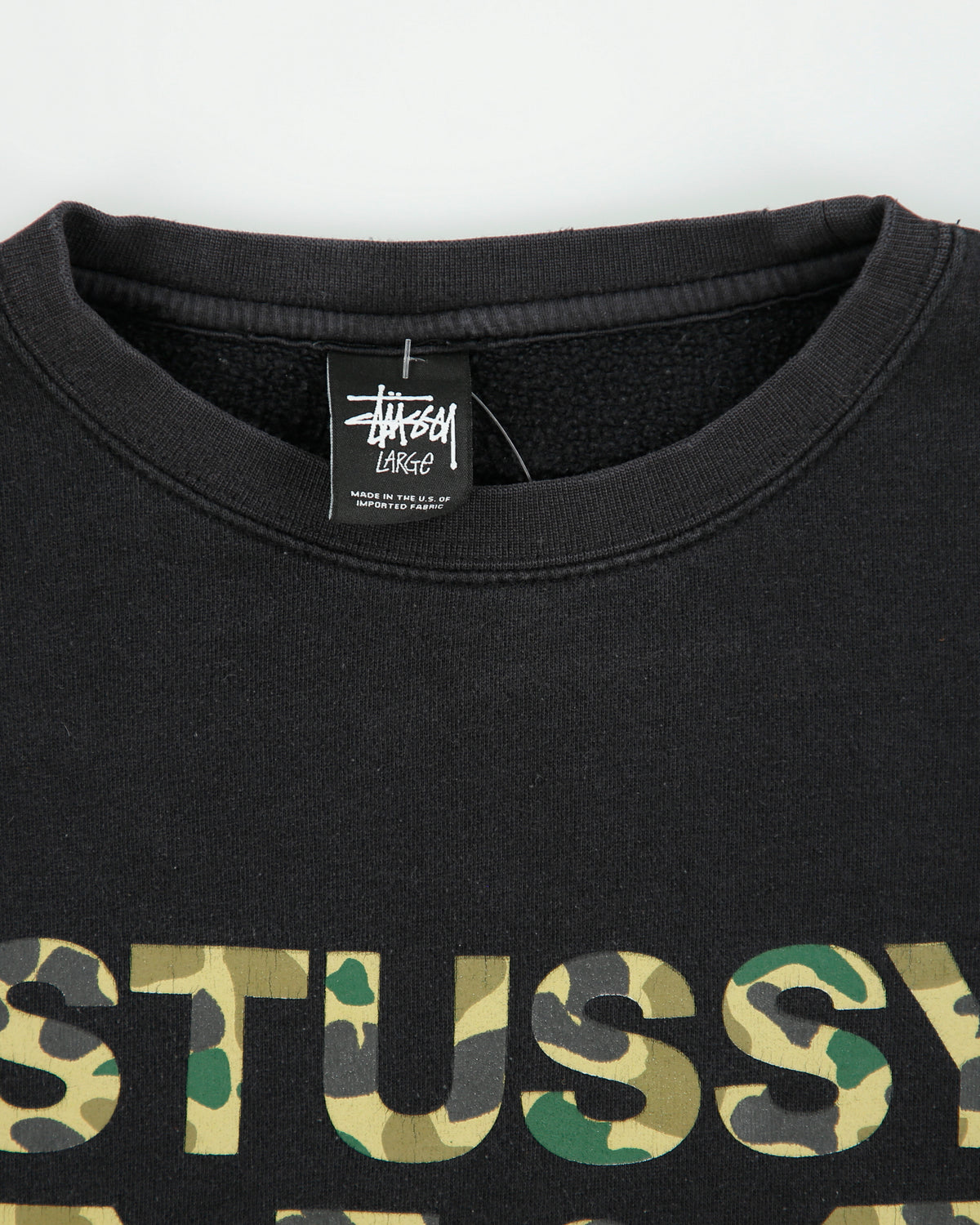 Vintage Stussy N°4 Duck Camo Made In USA Crewneck Sweatshirt - L