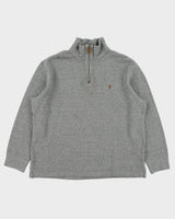 Vintage Polo Ralph Lauren Marl Grey Classic Quarter-Zip Sweatshirt - L