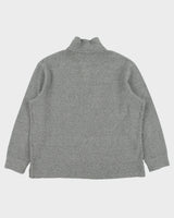 Vintage Polo Ralph Lauren Marl Grey Classic Quarter-Zip Sweatshirt - L