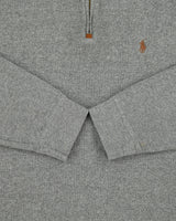 Vintage Polo Ralph Lauren Marl Grey Classic Quarter-Zip Sweatshirt - L