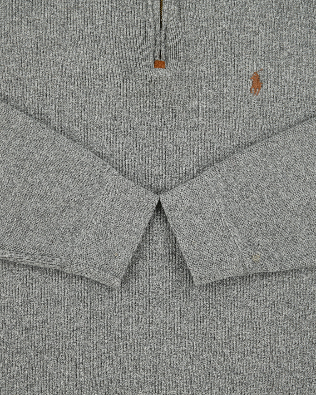 Vintage Polo Ralph Lauren Marl Grey Classic Quarter-Zip Sweatshirt - L