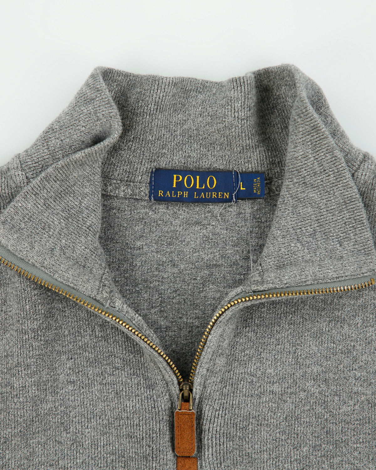 Vintage Polo Ralph Lauren Marl Grey Classic Quarter-Zip Sweatshirt - L