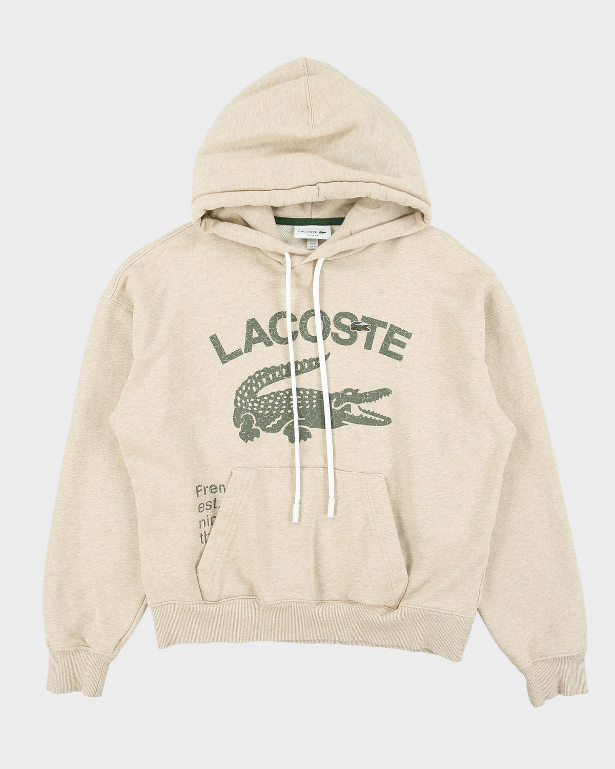 Vintage Lacoste Heavyweight Cracked Croc 1933 Loose Fit Pullover Hoodie - S