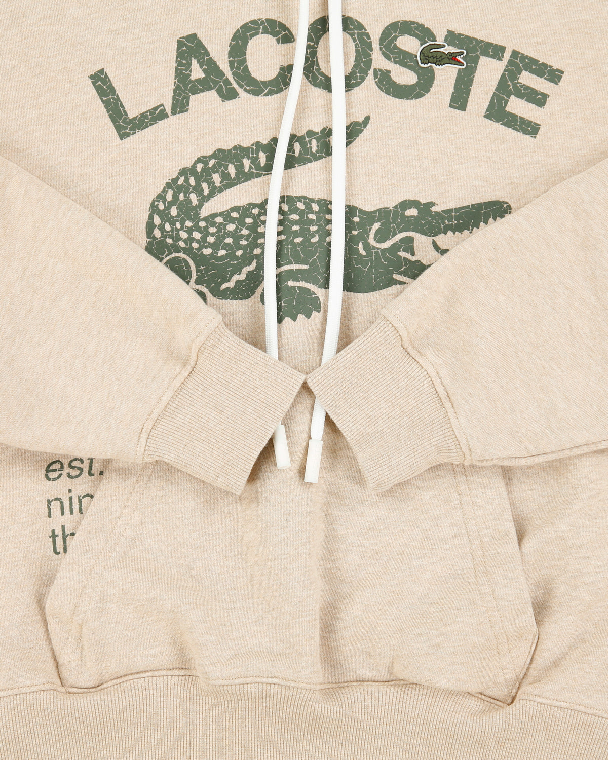 Vintage Lacoste Heavyweight Cracked Croc 1933 Loose Fit Pullover Hoodie - S
