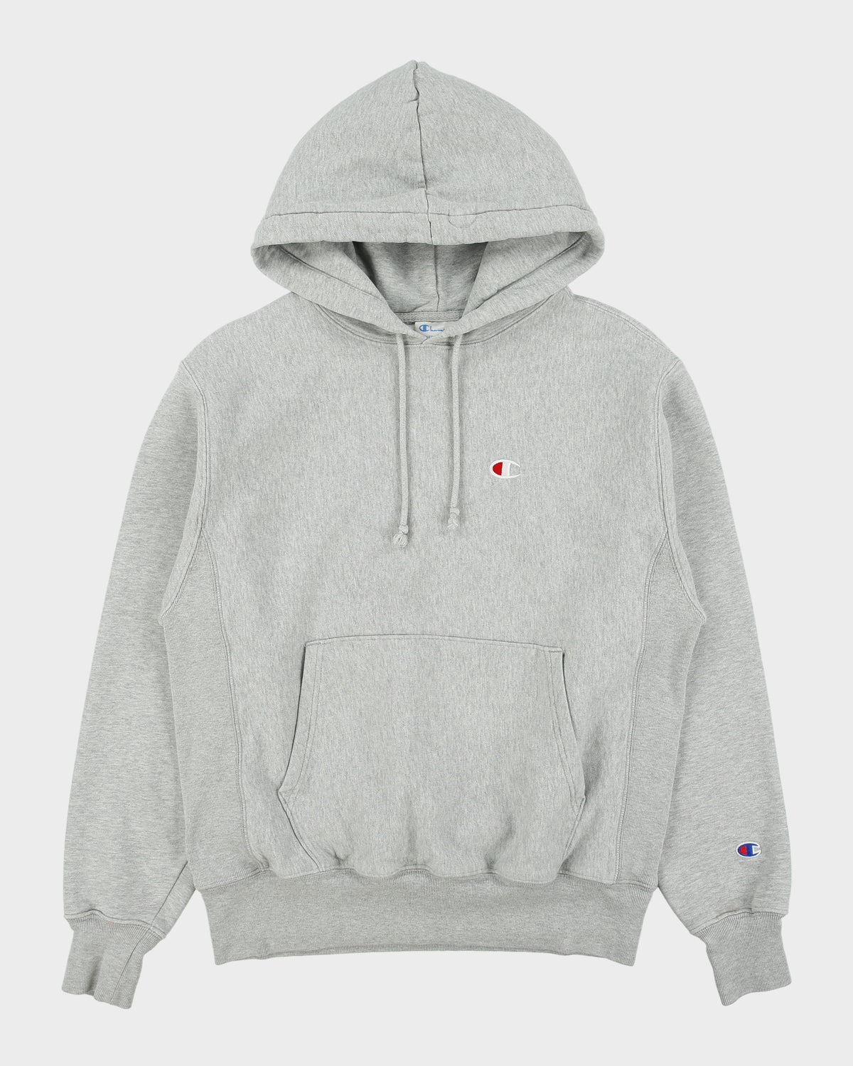 Vintage Champion Grey Marl Heavyweight Reverse Weave Pullover Hoodie - M