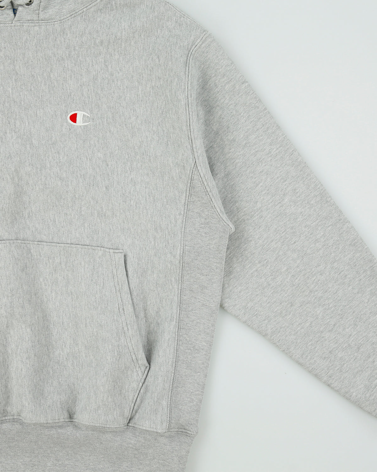 Vintage Champion Grey Marl Heavyweight Reverse Weave Pullover Hoodie - M