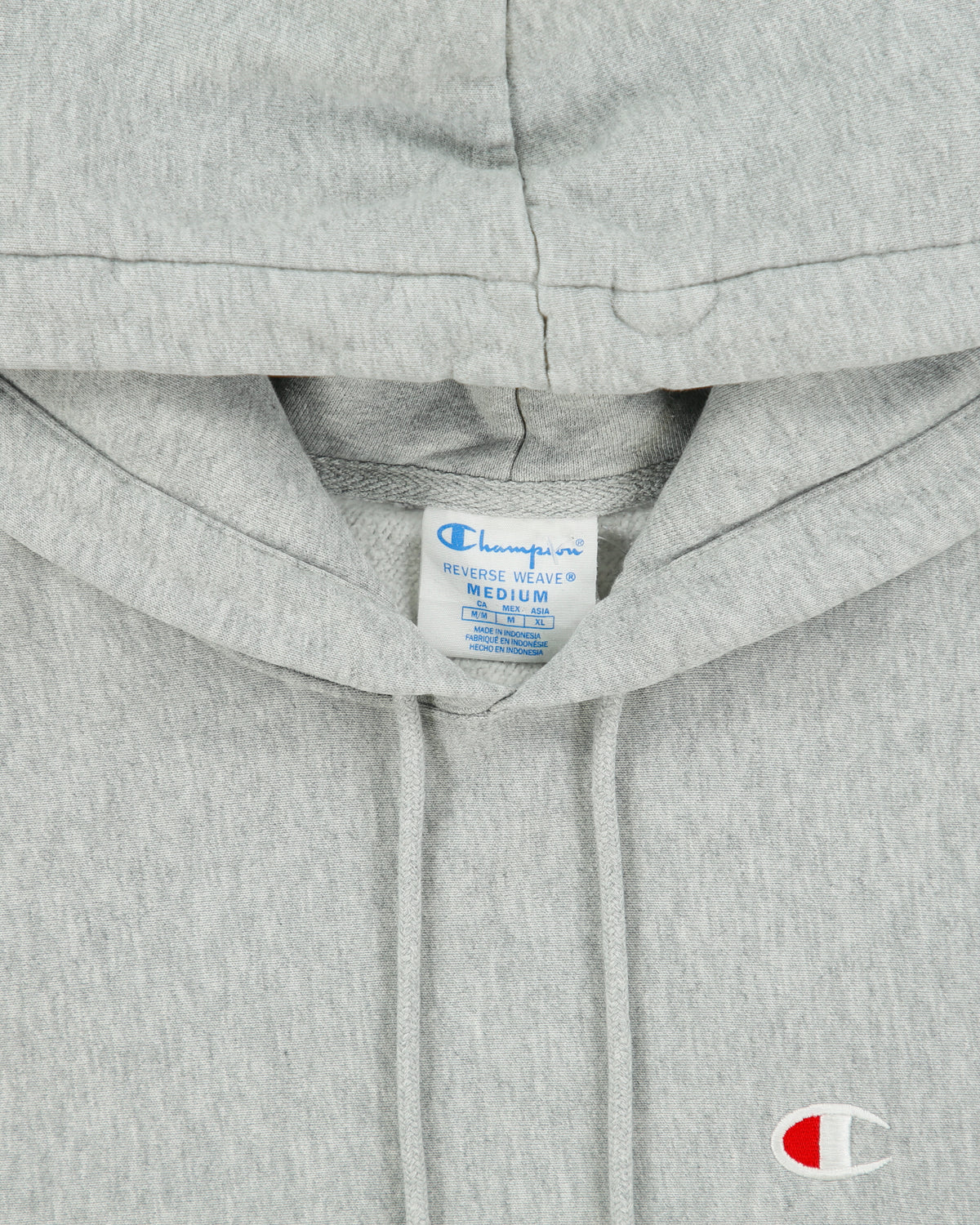 Vintage Champion Grey Marl Heavyweight Reverse Weave Pullover Hoodie - M