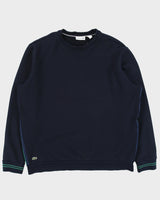 Vintage Lacoste Navy Stripe Taped Croc Pique Crewneck Sweatshirt - XXXL