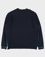Vintage Lacoste Navy Stripe Taped Croc Pique Crewneck Sweatshirt - XXXL
