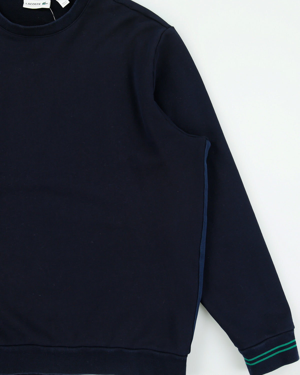 Vintage Lacoste Navy Stripe Taped Croc Pique Crewneck Sweatshirt - XXXL