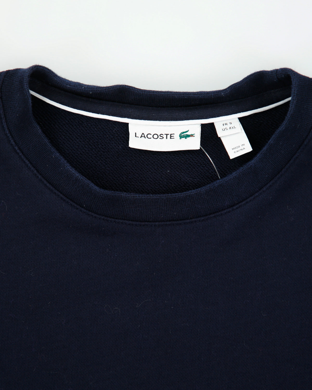 Vintage Lacoste Navy Stripe Taped Croc Pique Crewneck Sweatshirt - XXXL