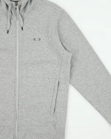 Vintage Y2K 00s Oakley Grey Marl Fleece Lined Embroidered O Logo Zip-Up Thumb Loop Hoodie - M
